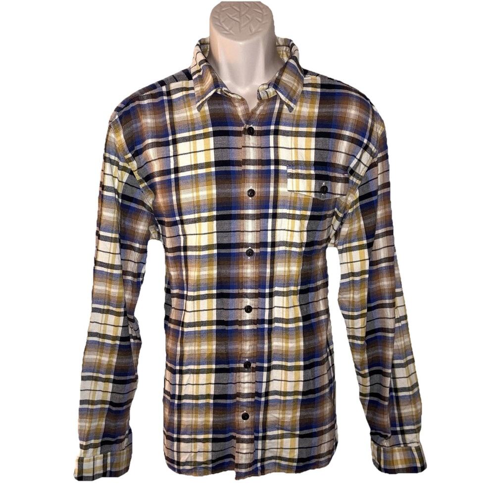 Patagonia Mens Large Organic Cotton Flannel Plaid Button Front Shirt